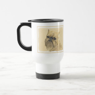 Caneca Térmica Pintura em Bruxelas Griffon - Arte original de cãe
