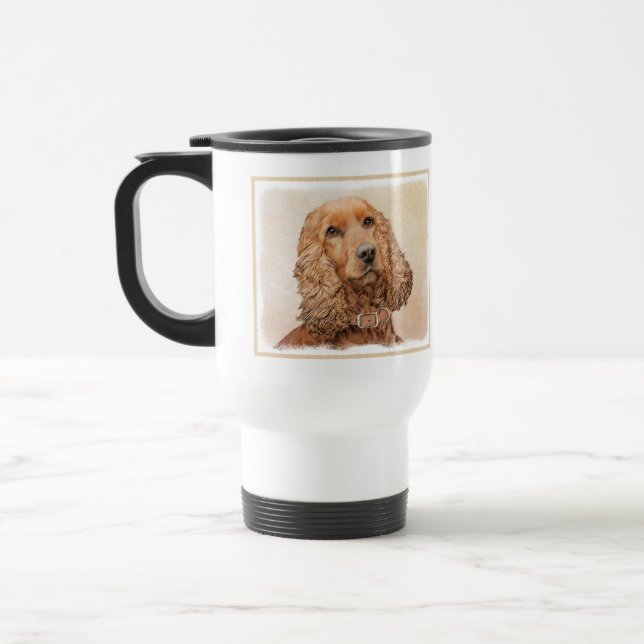 Caneca Térmica Pintura em espanhol com Cocker Inglês - Arte Origi (Esquerda)
