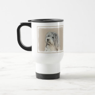 Caneca Térmica Pintura em Havanês (Dourada Sable) - Arte original