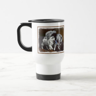 Caneca Térmica Pintura em tempo de reprodução Keeshond - Arte d
