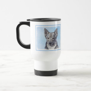 Caneca Térmica Pintura em Vallhund, na Suécia - Arte Cachorro Ori