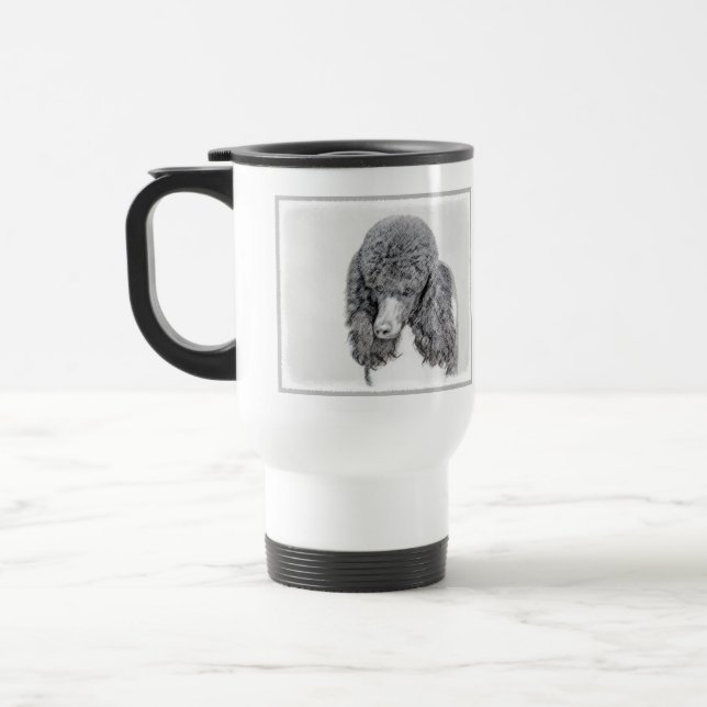 Caneca Térmica Pintura Negra De Poodle Padrão - Arte Cão (Esquerda)
