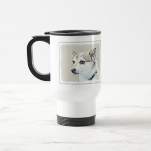 Caneca Térmica Pintura Norueguesa De Lundehund - Arte Original De