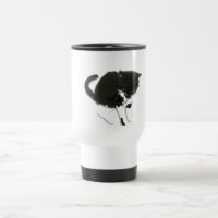 Pintura preto e branco do gato