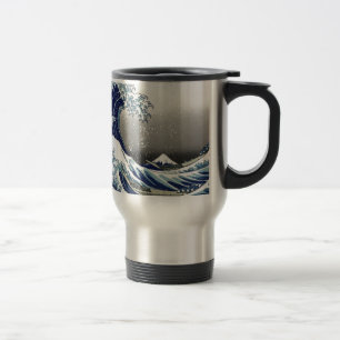 Caneca Térmica PixDezines Vintage, Grande Onda, Hokusai 葛飾北斎の神奈川沖