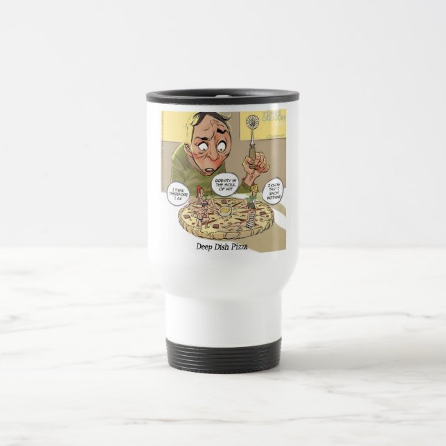 Caneca Térmica Pizza Deep Dish Engraçada Filosófica (Centro)