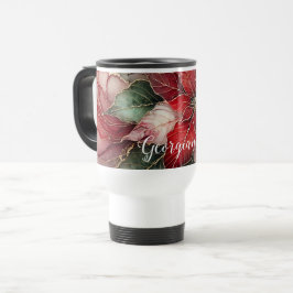 Caneca Térmica Placebo Festivo Personalizado Poinsettia