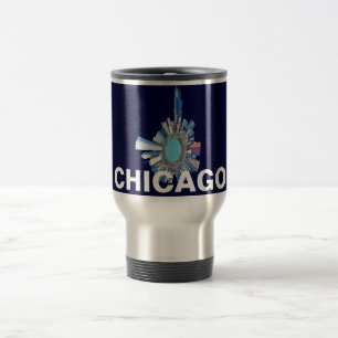 Caneca Térmica planeta da skyline de Chicago