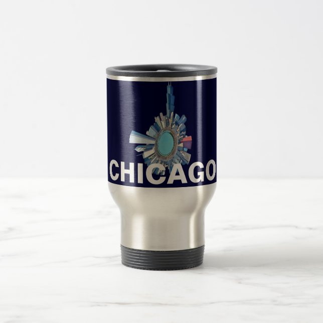 Caneca Térmica planeta da skyline de Chicago (Centro)