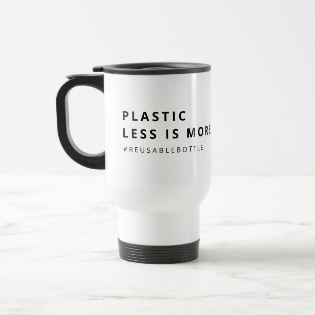 Caneca Térmica PLÁSTICO: MENOS É MAIS Ecológico (Esquerda)