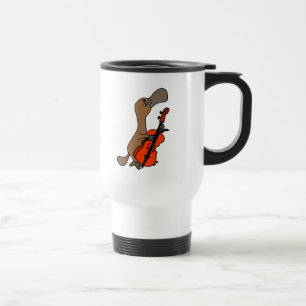 Caneca Térmica Platypus com bico-de-pata engraçado tocando Cello