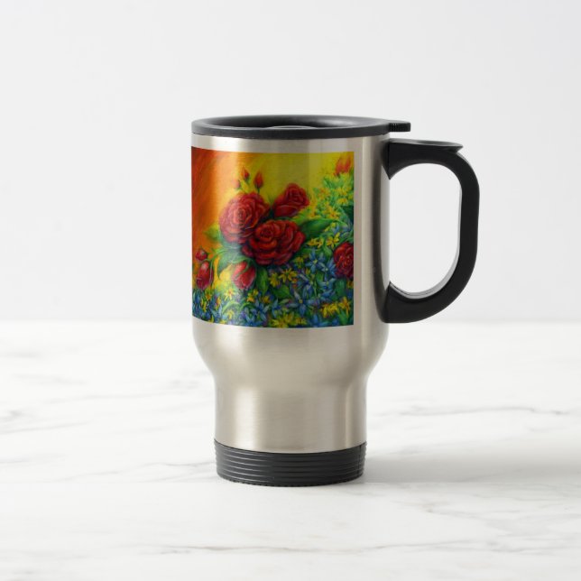 Caneca Térmica Plumagem de rosa (Direita)