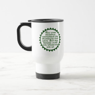Caneca Térmica Podem suas bênçãos ultrapassar os trevos, irlan