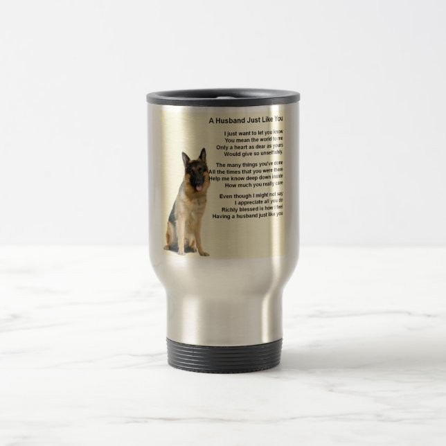 Caneca Térmica Poema do marido do german shepherd (Centro)