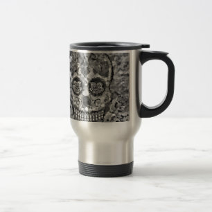 Caneca Térmica Poligão - preto branco-do-crânio