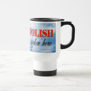 Caneca Térmica Polonês falado aqui terra nublada