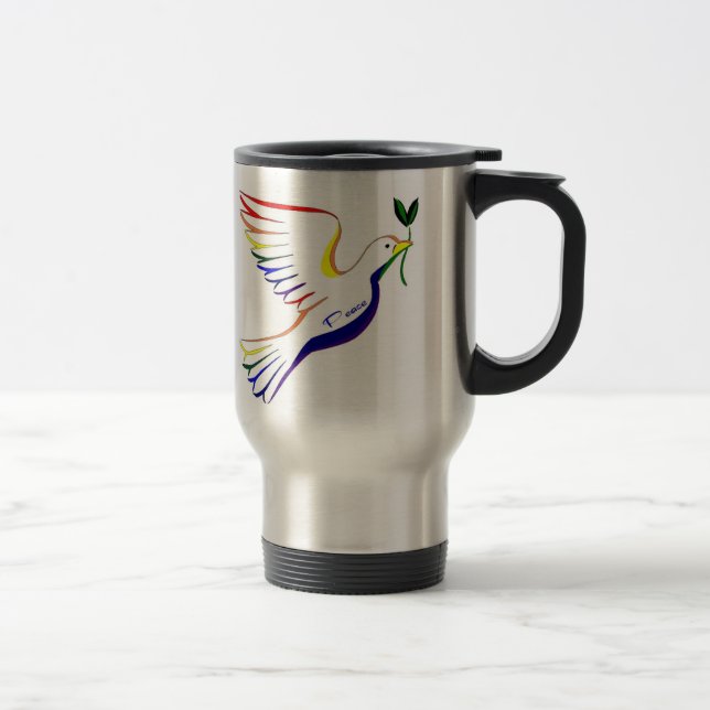 Caneca Térmica Pomba do arco-íris (Direita)