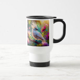 Caneca Térmica Pombo Fantasia com Penugem Rosada Juvenil Crestado