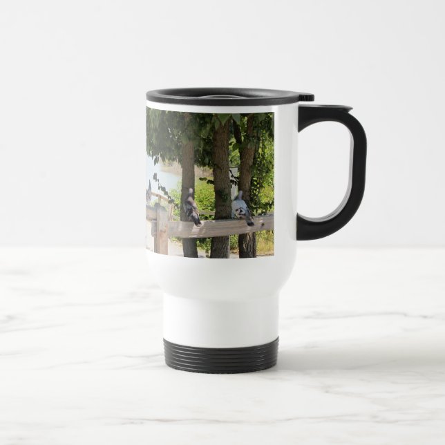 Caneca Térmica Pombos em uma Cerca (Direita)