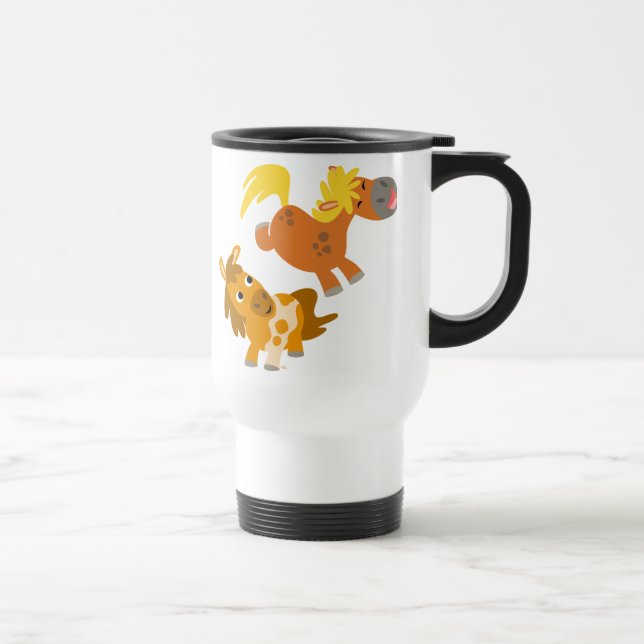 Caneca Térmica Pôneis de Cartoon Jogando Mug (Direita)