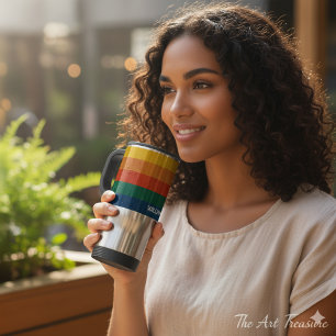 Caneca Térmica Pontas do Sol Retroativas com Nome de Negrito de E