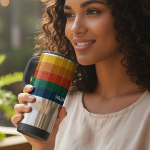 Caneca Térmica Pontas do Sol Retroativas com Nome de Negrito de E
