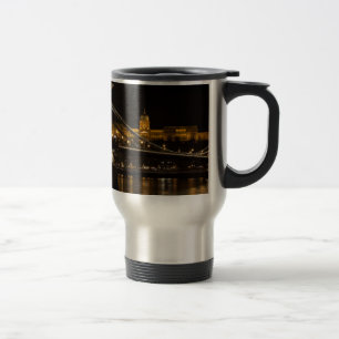 Caneca Térmica Ponte de Corrente com o Castelo de Buda, Hungria,