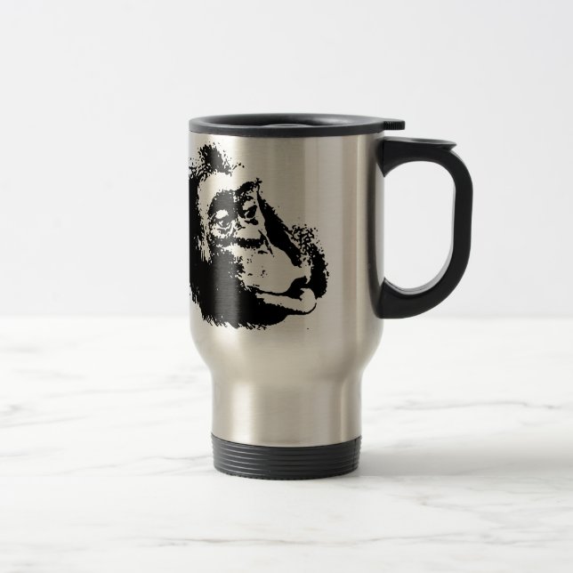 Caneca Térmica Pop Art Funny Chimpanzé (Direita)
