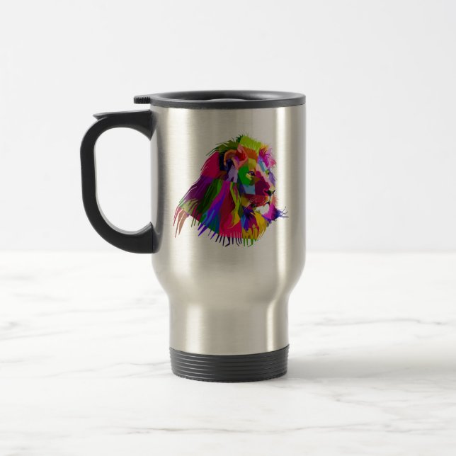 Caneca Térmica Pop de Arte Prismática de Leão-62502 (Esquerda)