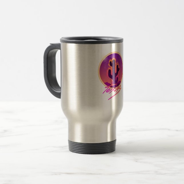 CANECA TÉRMICA PÔR DO SOL CACTO NEON (Frente Esquerda)
