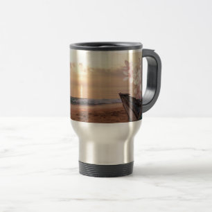 Caneca Térmica Pôr do Sol na Praia Plumeria-Personalizado