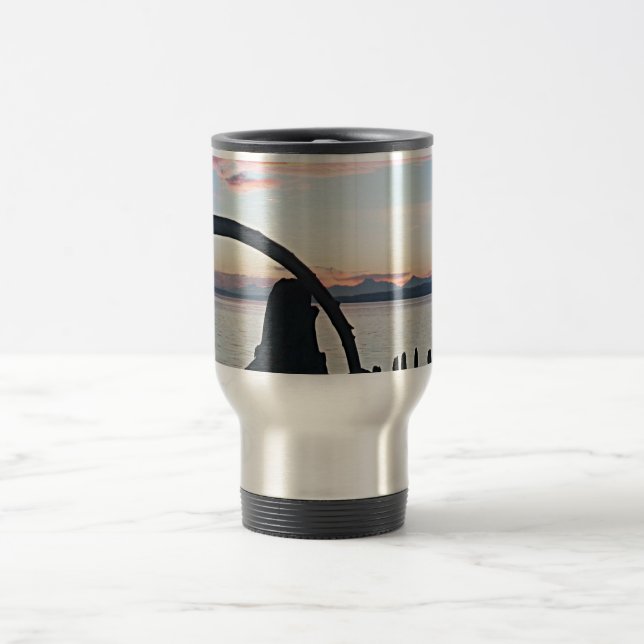 Caneca Térmica Pôr do sol no Arco de Madeira Flutuante (Centro)