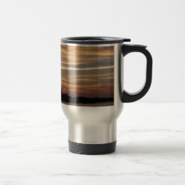 Caneca Térmica Pôr do sol nublado dourado nas Florida Keys