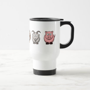 Caneca Térmica Porco da cabra da coruja do hipopótamo da vaca