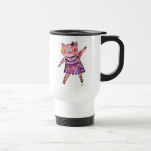 Caneca Térmica Porco de dança branca