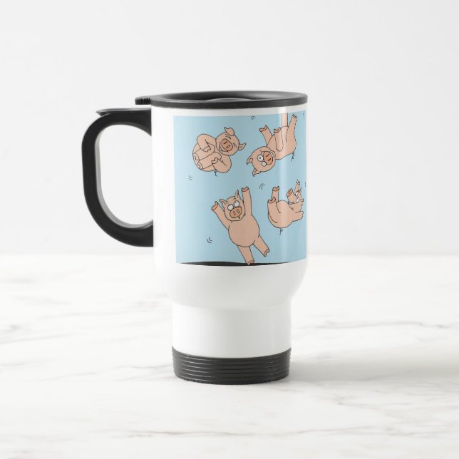Caneca Térmica Porcos do trampolim (Esquerda)