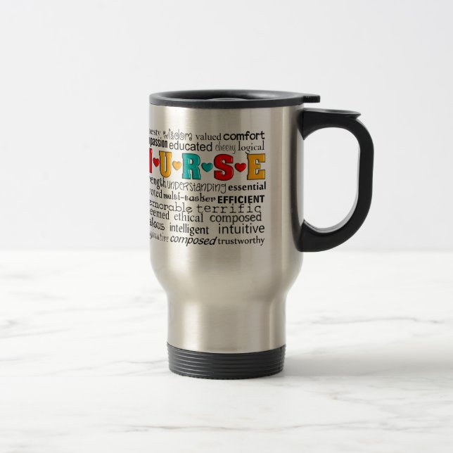 Caneca Térmica Positivo da enfermeira que descreve presentes das (Direita)