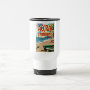 Caneca Térmica Poster de viagens de Accra Barbados