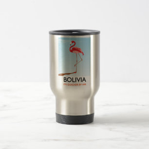 Caneca Térmica Poster de viagens do flamingo de Bolívia