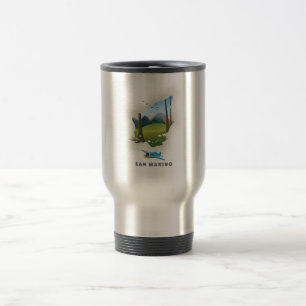 Caneca Térmica Poster de viagens Ilustrado de São Marino.