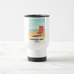 Caneca Térmica Poster do beira-mar de Wales da baía de Swansea