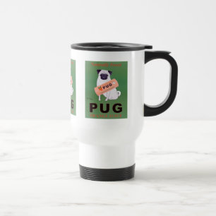Caneca Térmica Poster do sumo de laranja do Pug do vintage