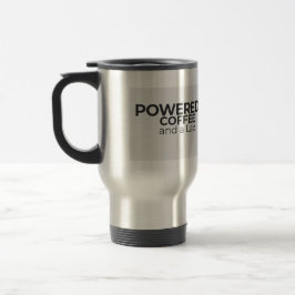 Caneca Térmica Powered by Coffee and a Lab Stainless Travel Mug