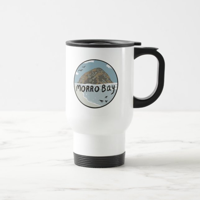 Caneca Térmica Praia da Ilustração Central da Califórnia em Morro (Direita)