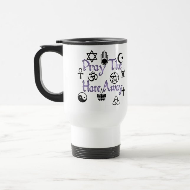 Caneca Térmica Pray o roxo do ódio afastado (Esquerda)