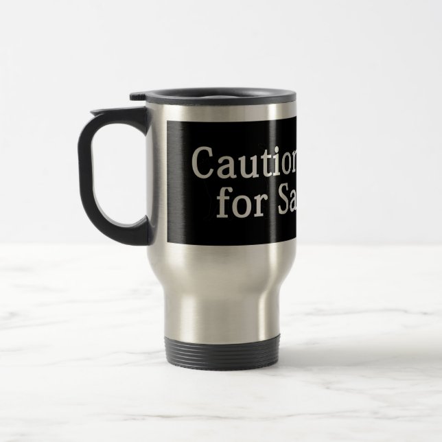Caneca Térmica Precaução Eu Travo Por Samurais (Esquerda)