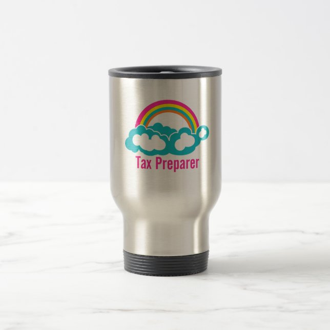 Caneca Térmica Preparador de Imposto do Arco-Íris da Nuvem (Centro)