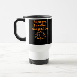 Caneca Térmica Presente de Citação Romântica Dourada para Parceir