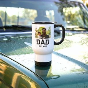 Caneca Térmica Presente de Foto Preto e Branco do Ano de Fundação