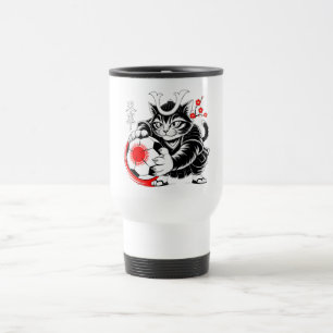 Caneca Térmica Presente de futebol de Gato Samurai Artístico para